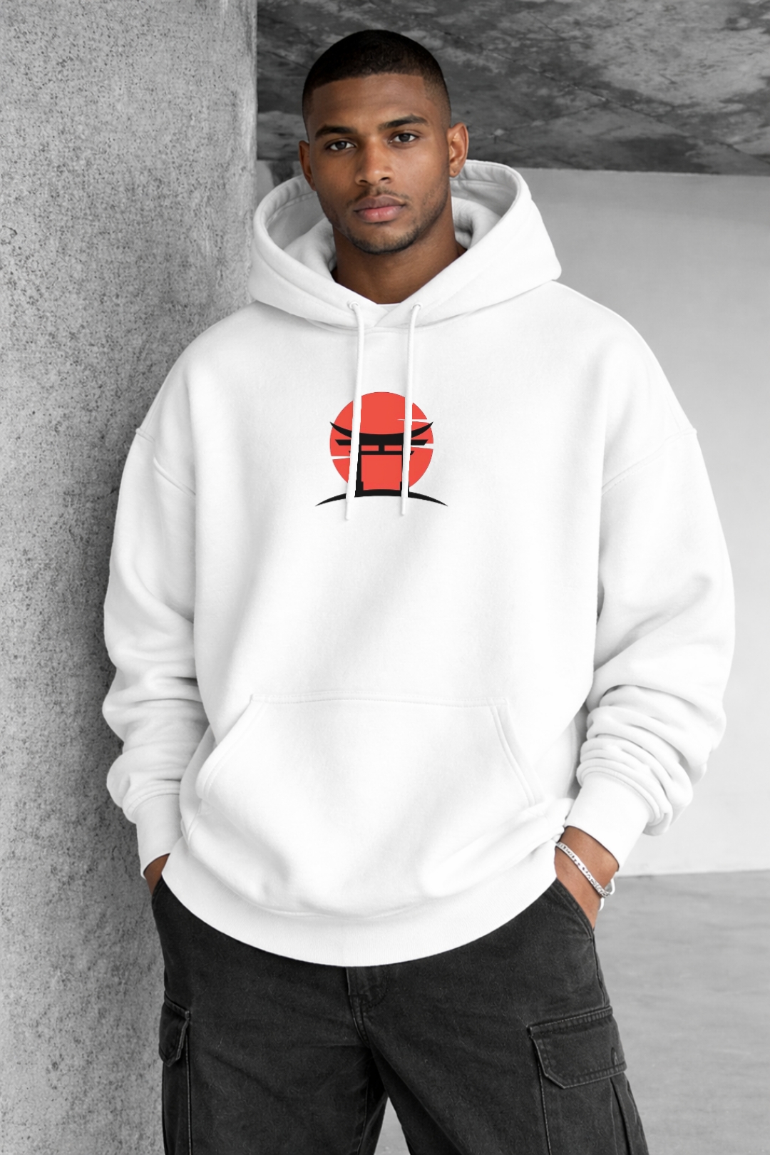 Japanese Samurai Designed Oversized Hoodie - Image 3