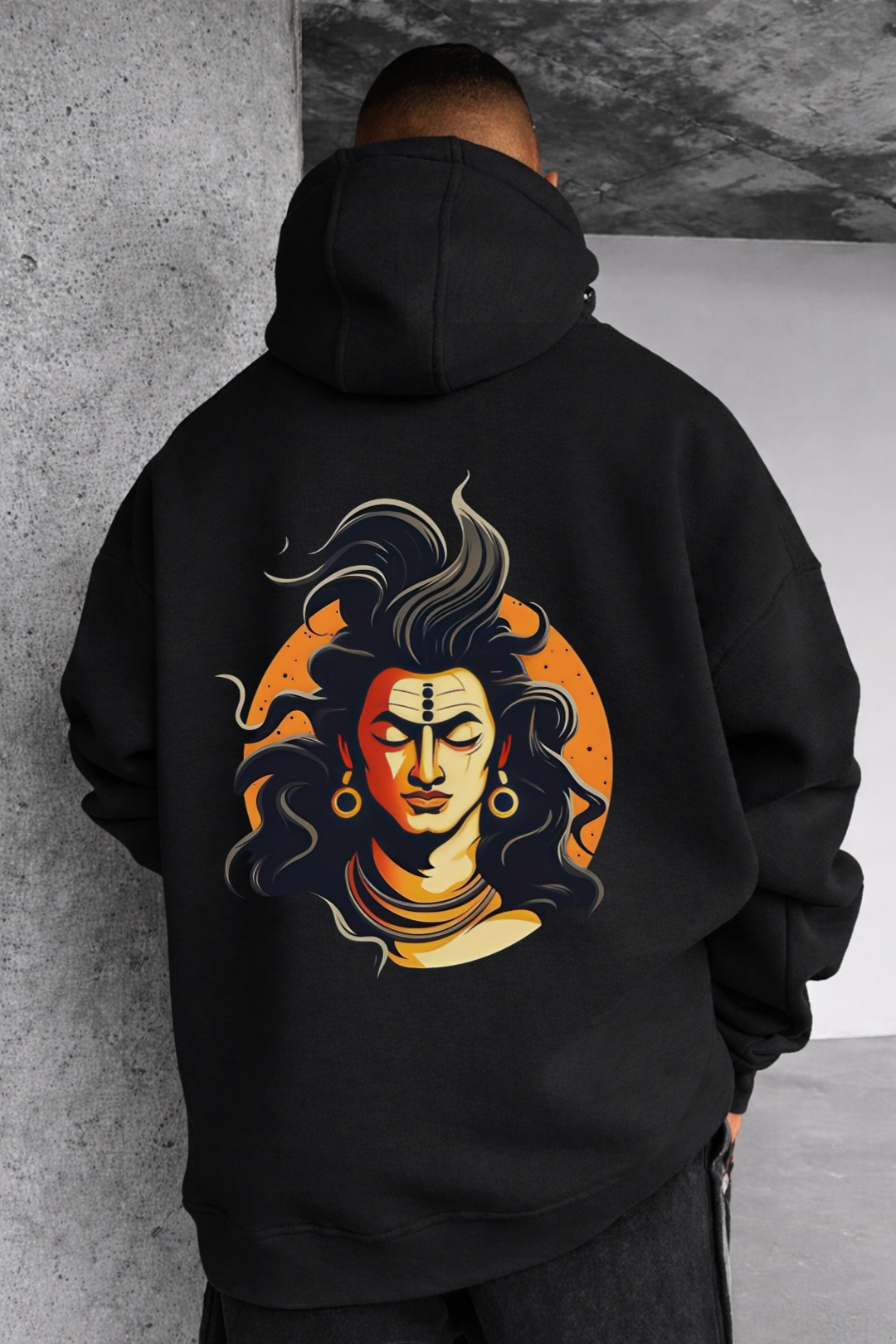 Lord Shiva Designed Oversized Hoodie
