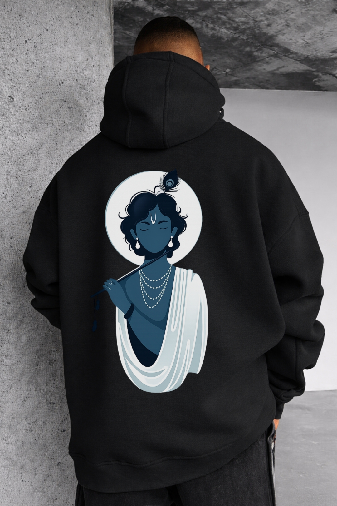 Lord Krishna Designed Oversized Hoodie - Image 4