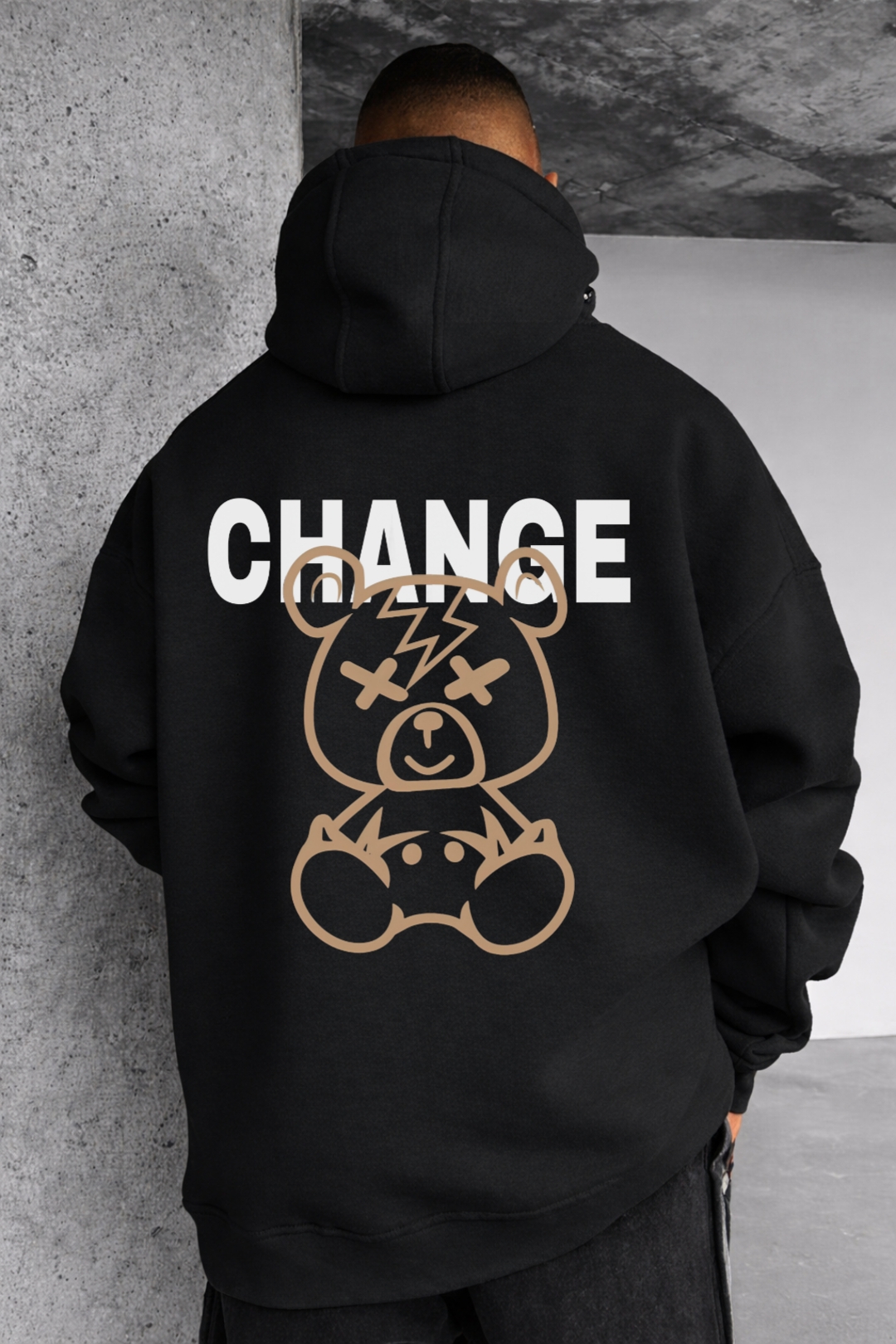 Bear Change Designed Oversized Hoodie