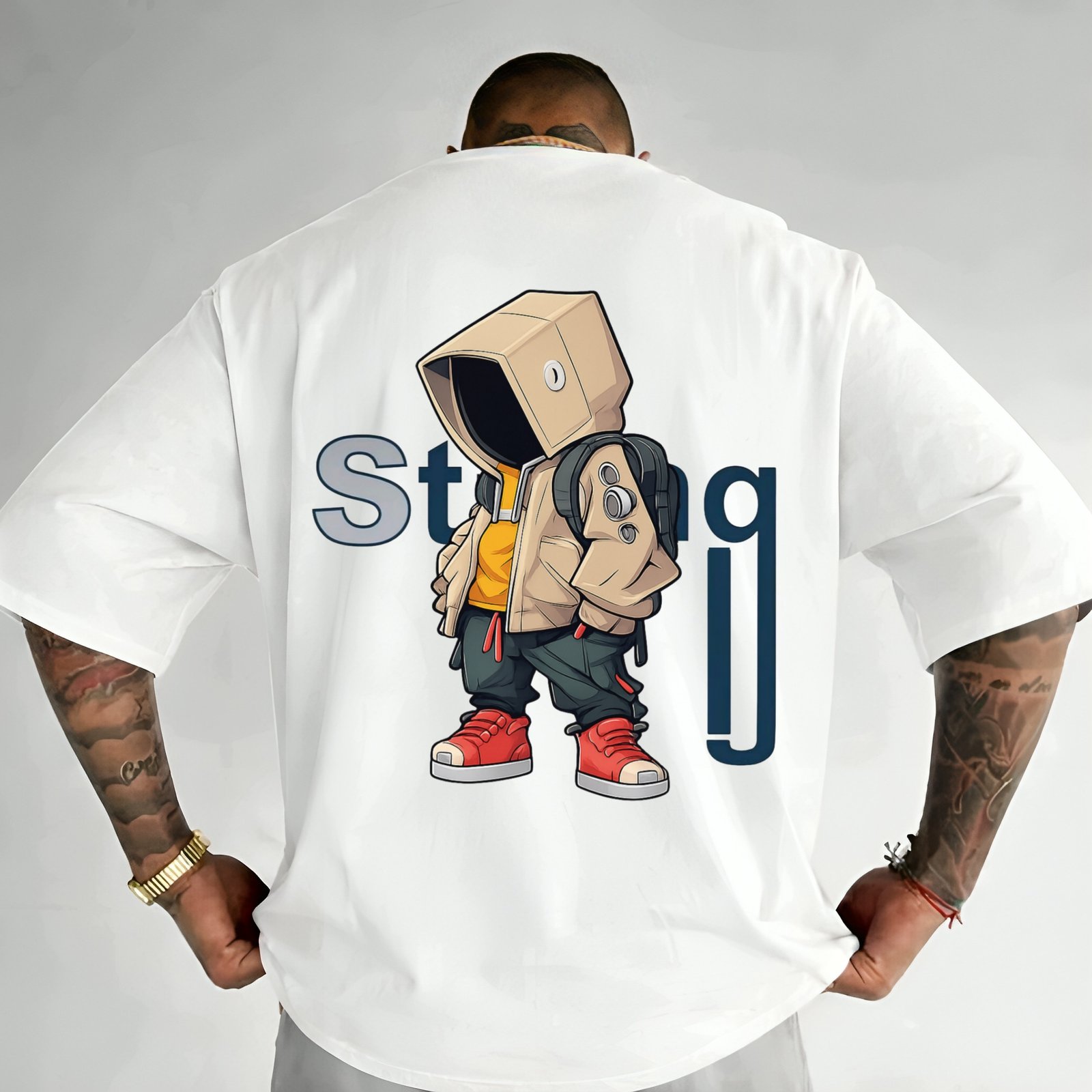 Hooded Introvert Character Designed Oversized Articles
