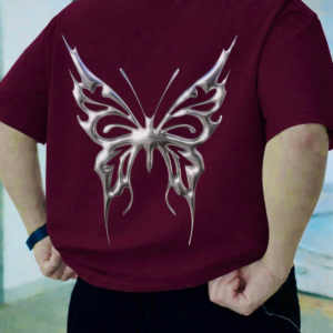 Metallic Butterfly Graphic Designed Oversized Articles